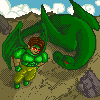 A winged man and your riding