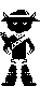 B&W Le Chat Bott� icon/pixelart