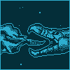 One bit by a dragon icon/pixelart