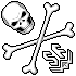 tilted skull  icon/pixelart