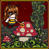 Retro Bee game mockup icon/pixelart