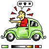 Car in the rush hour!  icon/pixelart
