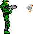 Master Chief and his chicken  icon/pixelart