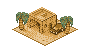 Abandoned desert house icon/pixelart
