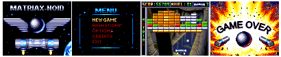 A mockup of arkanoid game for a mobile