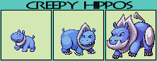 creepy hippos