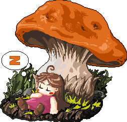 Sleep under mushroom