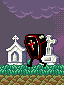 Vampire in graveyard