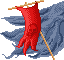 Red flag of death icon/pixelart