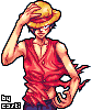 luffy pixel art  icon/pixelart