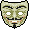 Guy Fawkes Mask  icon/pixelart