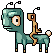 Man and horse  icon/pixelart