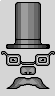 Mustache face icon/pixelart