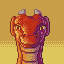 Orangy Purple Dragon portrait
