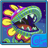 Dino Piranha icon/pixelart