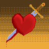 Wounded by feelings icon/pixelart