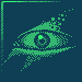 Random sea dream including eye and fish. and burning house of course.  icon/pixelart