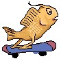 Fish driving a skate!