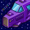Retro Spaceship (Old Fish) icon/pixelart