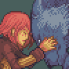 Werewolf hug icon/pixelart