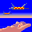 Winter UFOs icon/pixelart